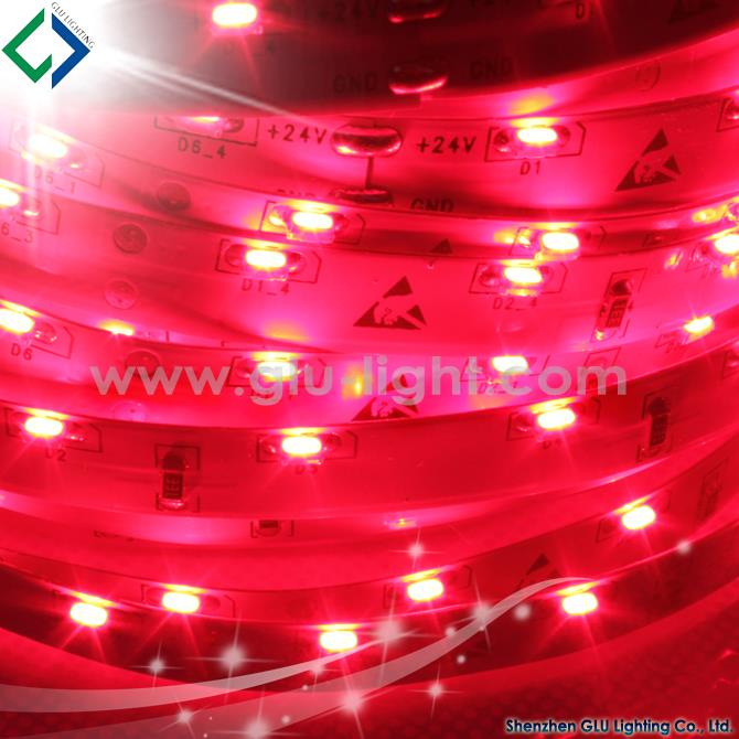 China shenzhen factory 12v 60leds/m Epistar red 3014 sideview flex led strip
